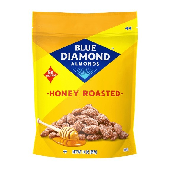 Blue Diamond Honey Roasted Almonds 14 oz Sweet & Salty Snack Nuts Resealable Bag gallery