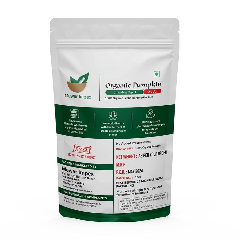 Mewar Impex Organic Pumpkin Seeds 200gm gallery