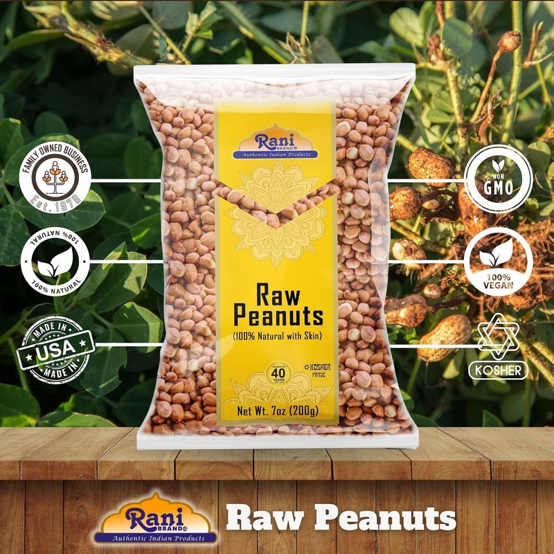 Rani All Natural 7oz Raw Peanuts - Great for Cooking, , & Kosher Certified gallery