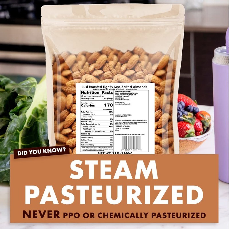 - Just Roasted Almonds | 3 LB Bulk Daily Nuts | Keto Snack | Lightly salted |... gallery
