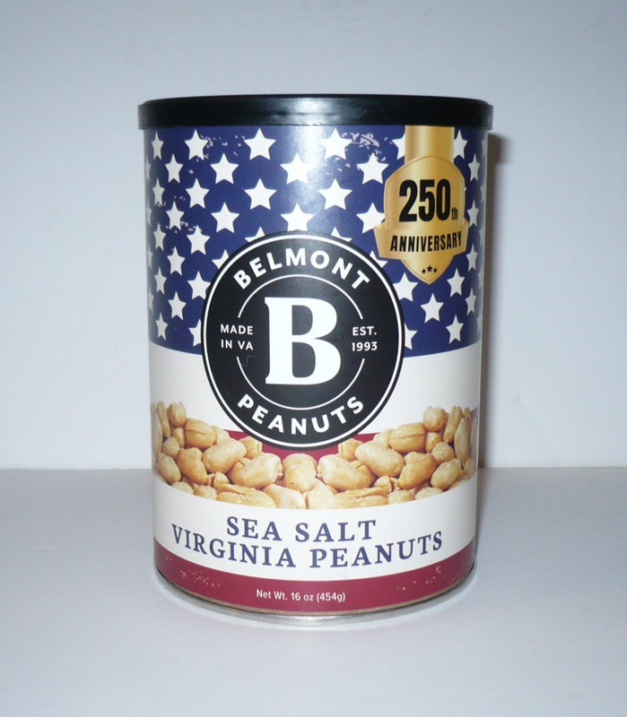Belmont Sea Salt Virginia peanuts US 250th Anniv. RARE 16 oz. Special Edition