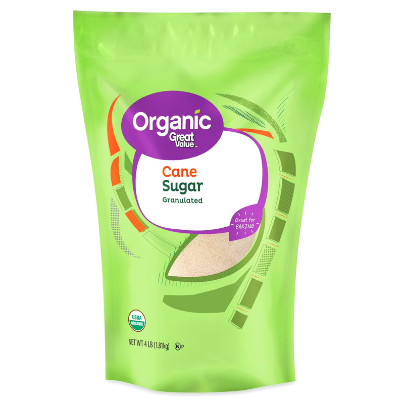 Great Value Organic Granulated Cane Sugar, 4 lbs