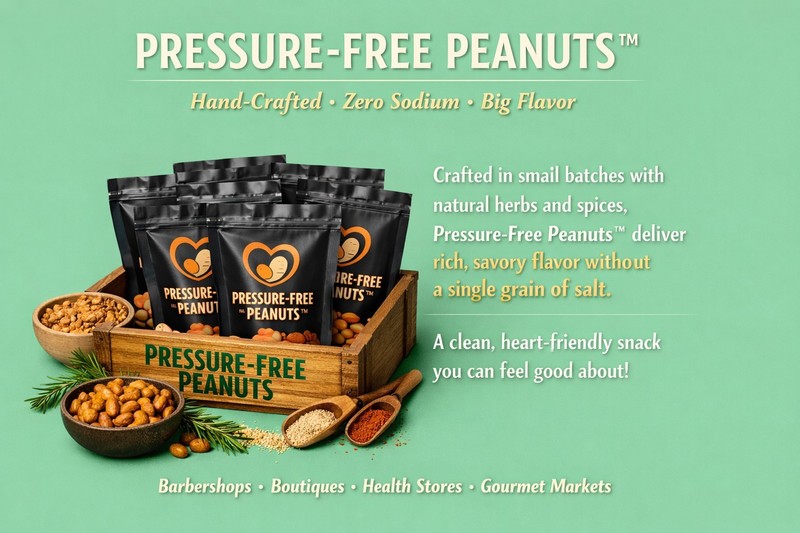 Salt Free Roasted Peanuts That Taste Good, pressure free in 4 clear packages