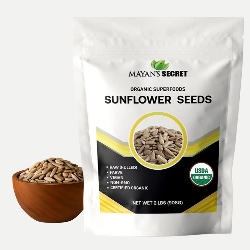 Mayan’s Secret Certified Organic Hulled Sunflower Seeds, Raw & 32 Ounces