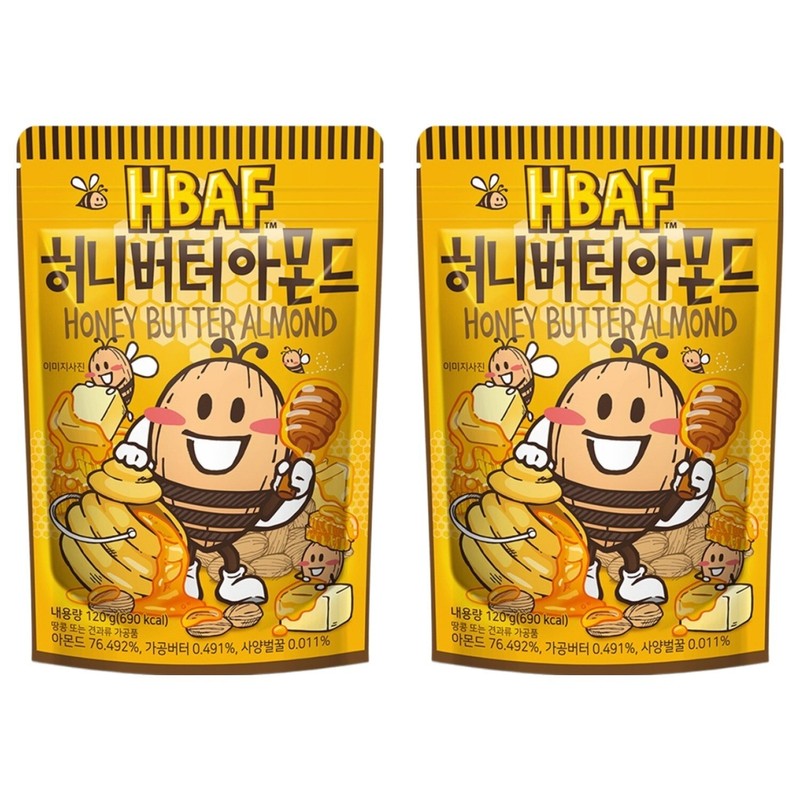 HBAF Honey Butter Almond Korean Popular Snacks 120g*2packs