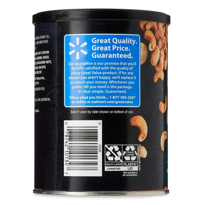 Great Value Deluxe Whole Cashews, Unsalted, 16 oz NEW***** gallery