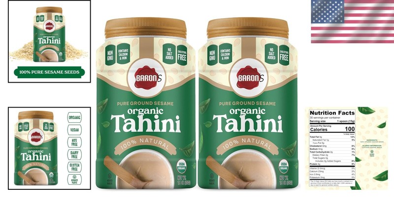 Versatile Tahini Pure Sesame Spread | 2 Jars | Gluten-Free & Peanut-Free gallery