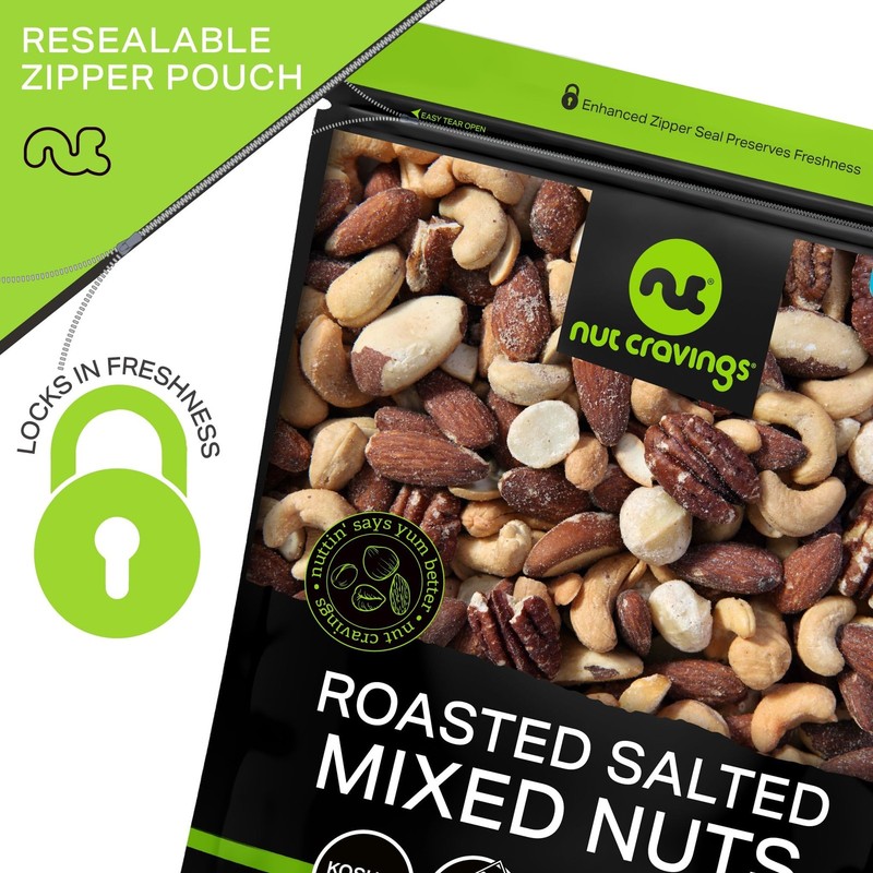 - Roasted & Salted Mixed Nuts - Brazil, Pecan, Almond, Hazelnut, Cashew (48oz... gallery