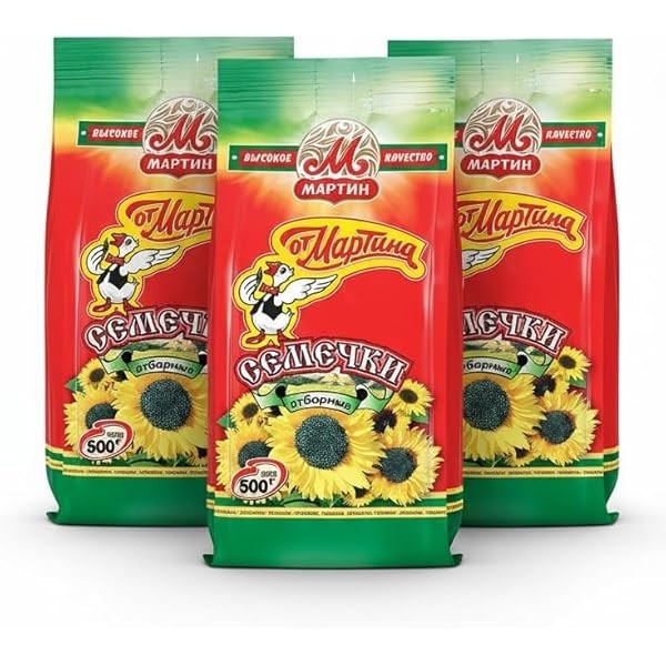Set of 3 Roasted Sunflower Seeds "Ot Martina", 17.64 oz / 500 g * 3 PCS semechki