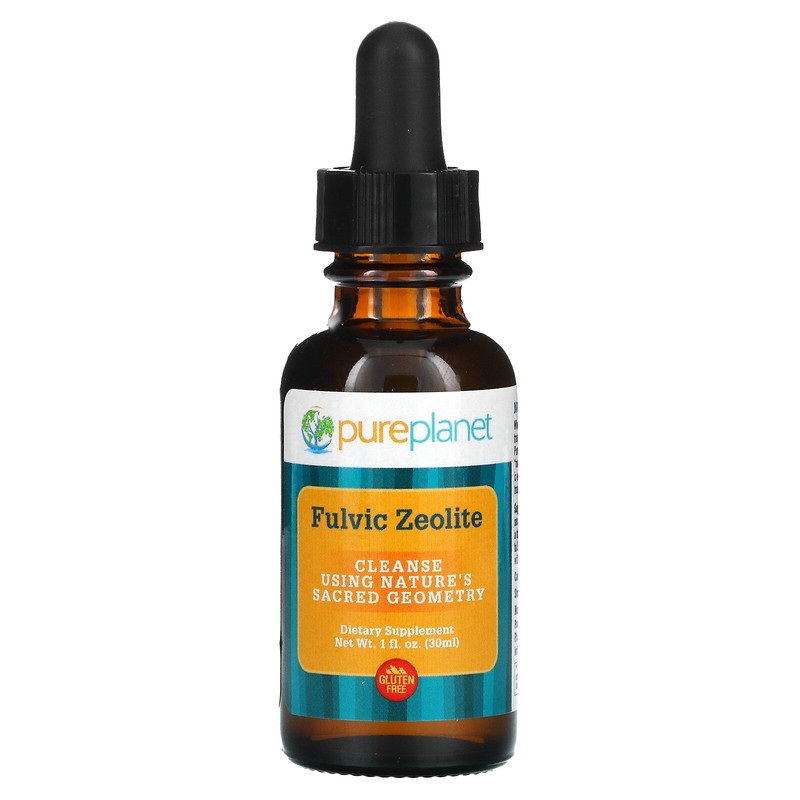 Pure Planet Fulvic Zeolite 1 fl oz 30 ml Gluten-Free, Vegan