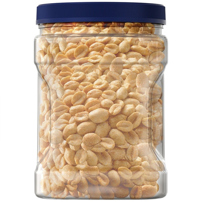 Salted Dry Roasted Peanuts, Party Snacks, Plant Based Protein, 2.16 lb Container gallery