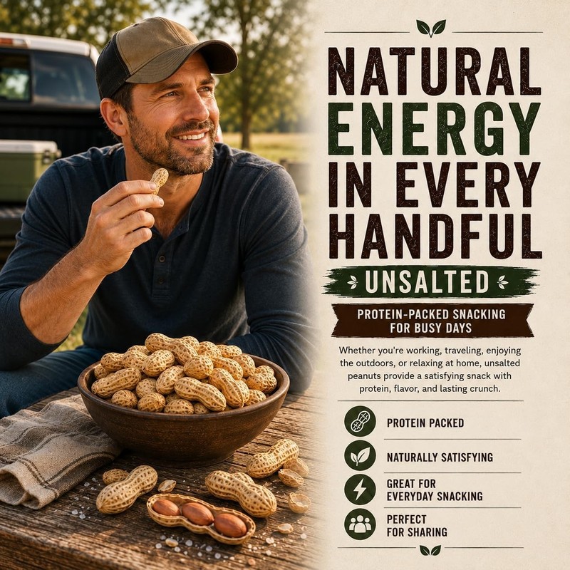 Roasted Unsalted Peanuts 2 LB Bulk Whole Natural Snack Healthy Portable gallery