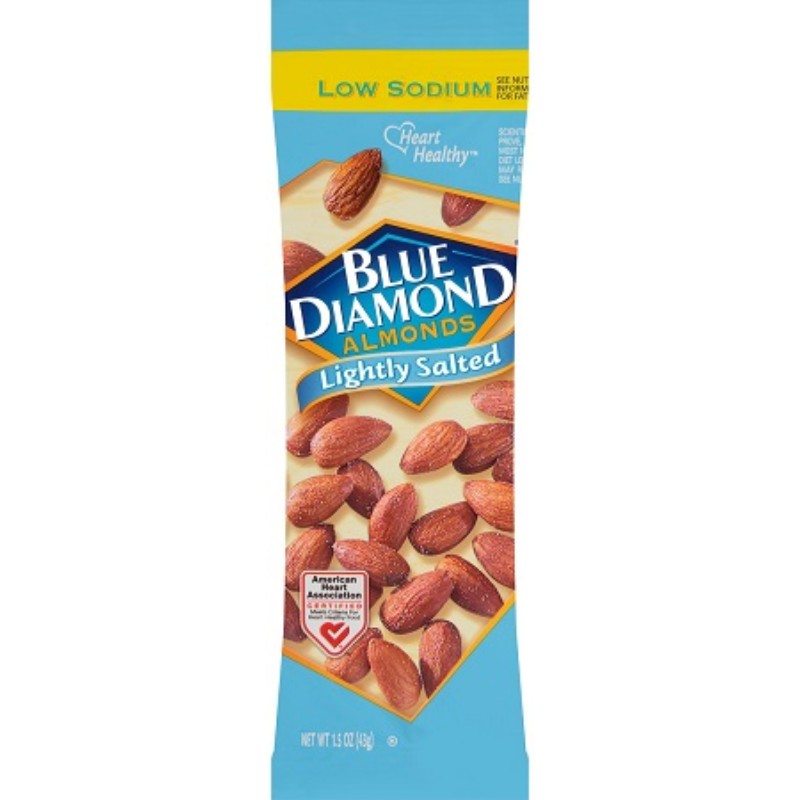 3x Blue Diamond Almonds Lightly Salted Low Sodium Nut Snack Bag Lot Sealed 1.5oz