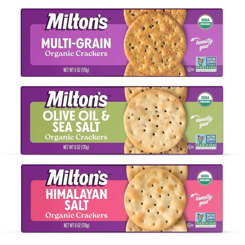 Organic Crackers Variety Bundle Multi-Grain Olive Oil & Sea Salt Himalayan Salt