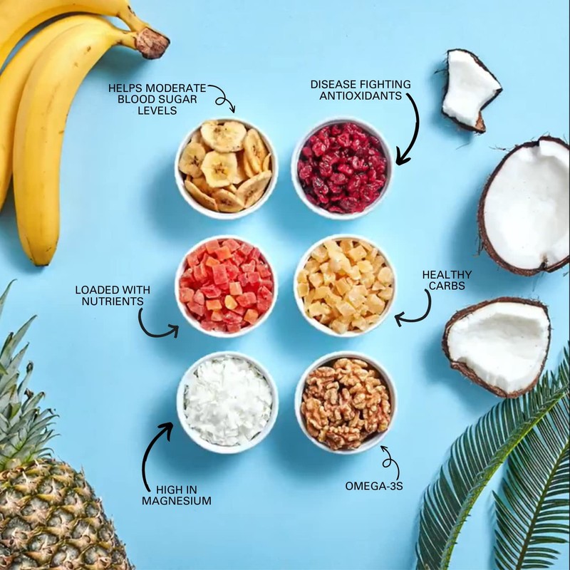 High Energy Trail Mix By Gourmet Nut, Walnuts, Banana Chips, Cashews, Coconut... gallery