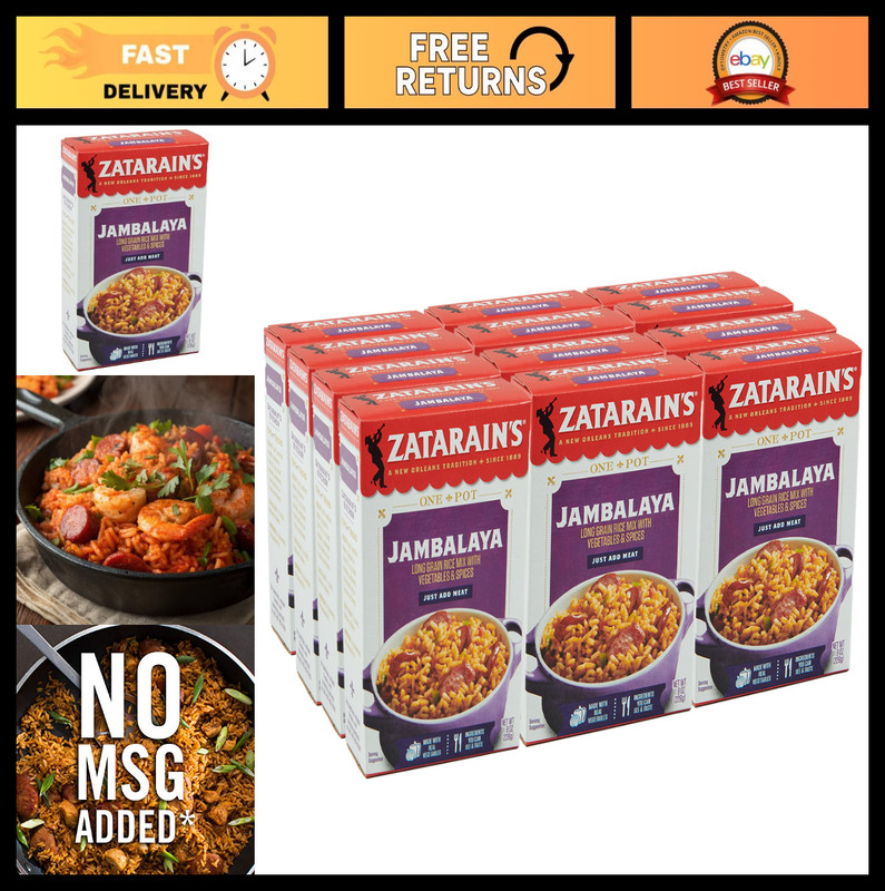 Spicy Jambalaya Rice Mix, 8 oz - Pack of 12, Easy Dinner, Southern Flavor