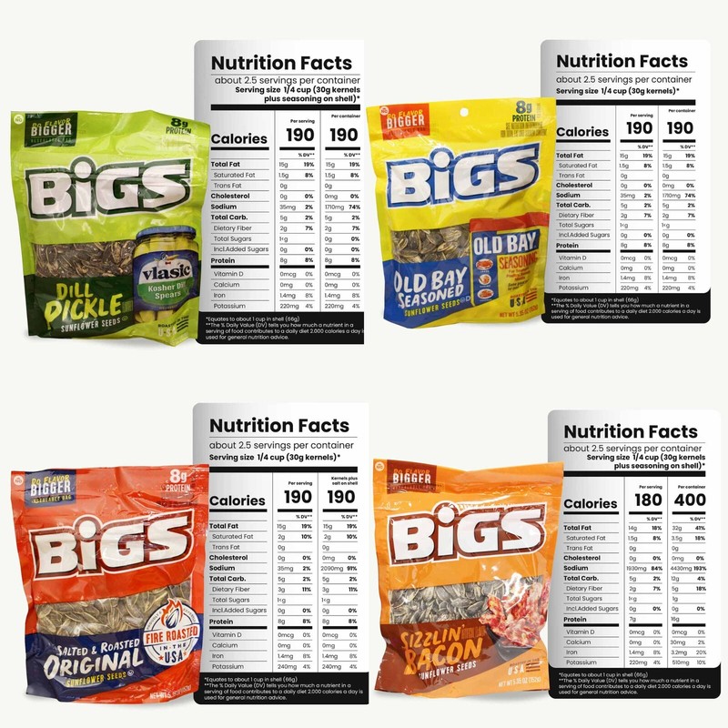 BIGS Sunflower Seeds Variety Pack 5.35oz - 10 Flavors - Caramel Popcorn 2oz gallery