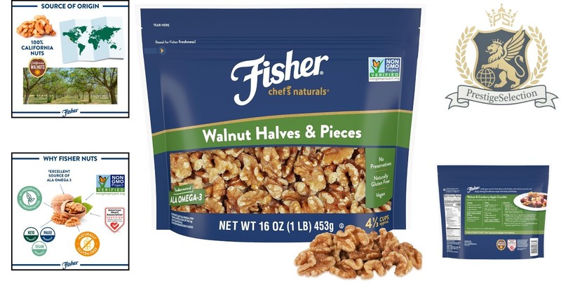 California Unsalted Walnut Halves & Pieces 16oz - Keto & -Friendly Snack gallery