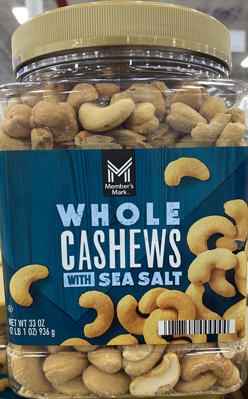 Member's Mark WHOLE CASHEWS With Sea Salt 33 oz Tub - 2 PACK gallery