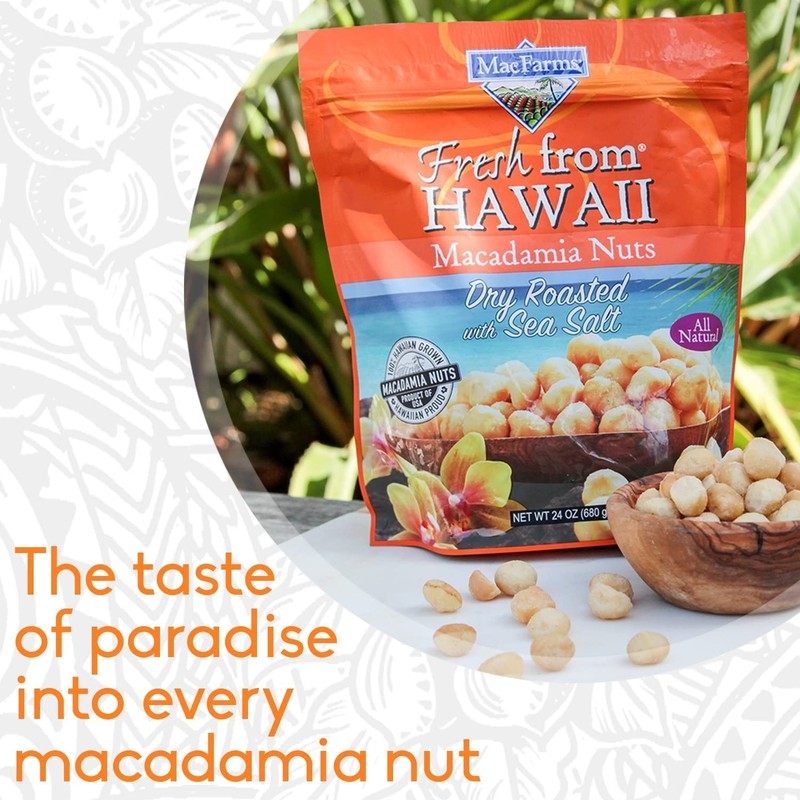 24 OZ Dry Roasted Macadamia Nuts - Sea Salt from Hawaii's Tropics gallery