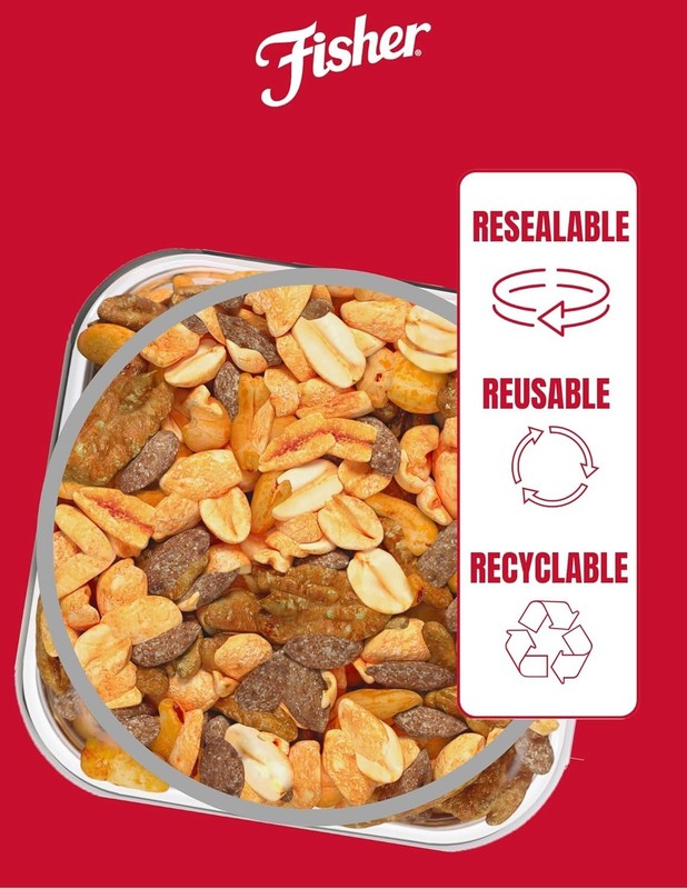 Fisher Mixed Nuts with Peanuts, 24 oz Canister^*- gallery