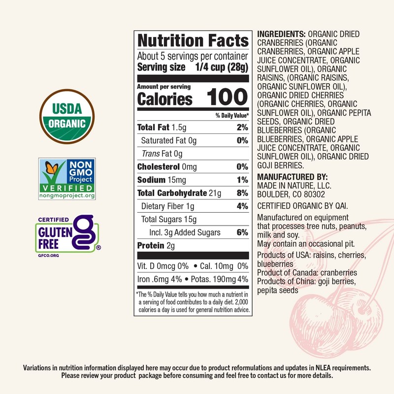 Organic Superberry Fruit Fusion Trail Mix, 5oz (Pack of 6) gallery