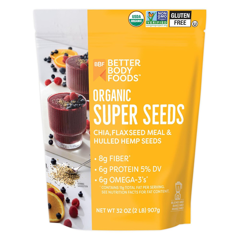 Betterbody Foods Superfood Organic Super Seeds - Chia Flax & Hemp Seeds, Blend o gallery
