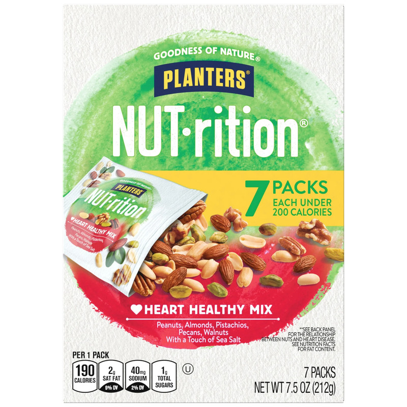 (4 Pack) NUT-RITION Heart Healthy Nut Mix, Shelf Stable, Plant Based Protein, 1 gallery