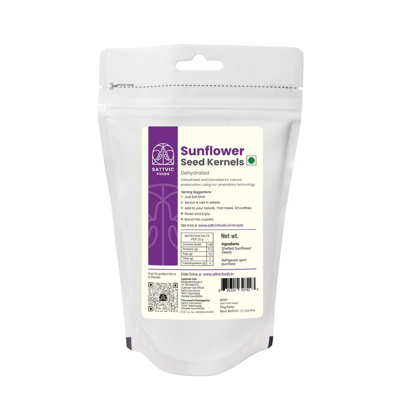Sattvic Foods Raw Sunflower Seeds 250g | Indian Origin | Unsalted & Not Roasted gallery