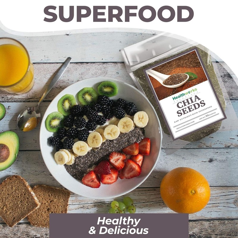 Superfoods Natural Raw Chia Seeds - 32 Oz / 2 Lbs - Premium & All-Natural - Cont gallery