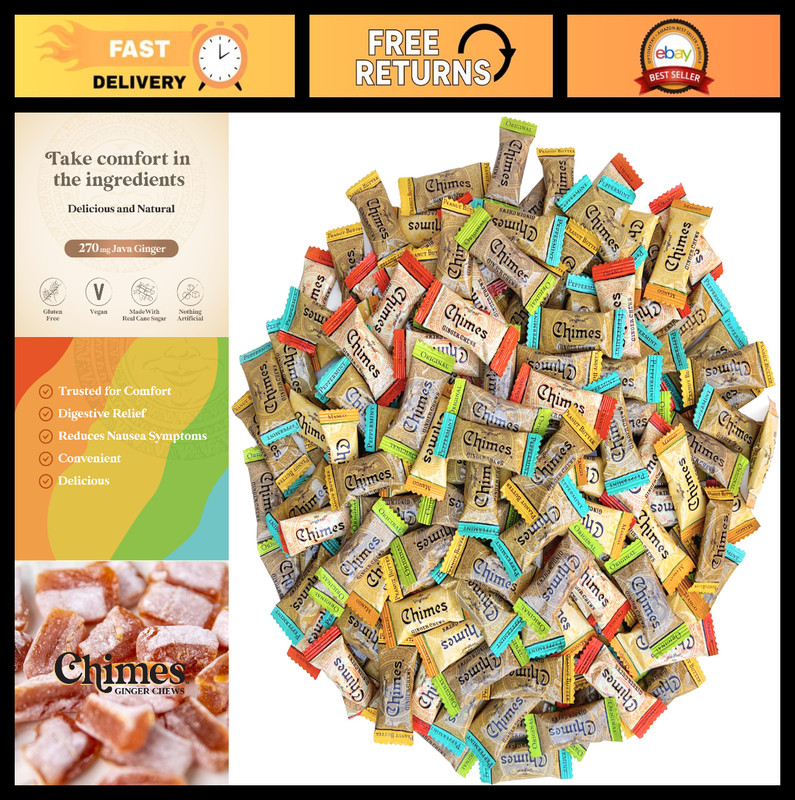 Ginger Chews Variety Pack 2LB – Original, Orange, Mango, Peppermint, Peanut Butt