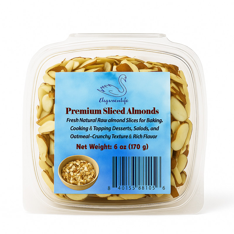 Eleganceinlife Premium Sliced Almonds Crunchy Texture & Rich Flavor – 6 oz.