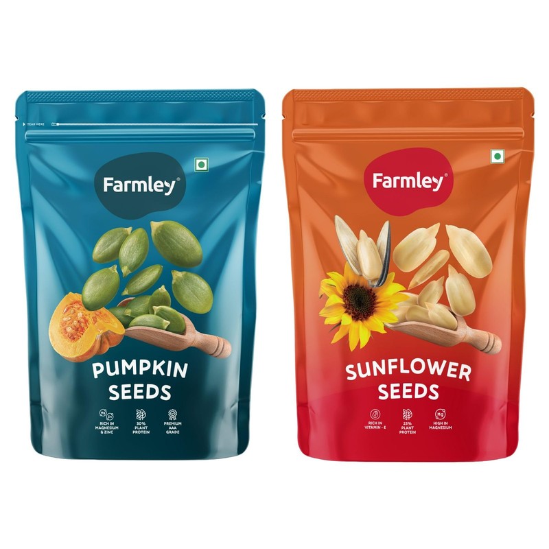 Farmley Edible Seeds Combo 400g | Sunflower & Pumpkin Seeds | Protein-Rich