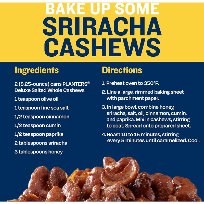 PLANTERS Deluxe Salted Whole Cashews, Party Snacks, Plant-Based Protein, Quick gallery