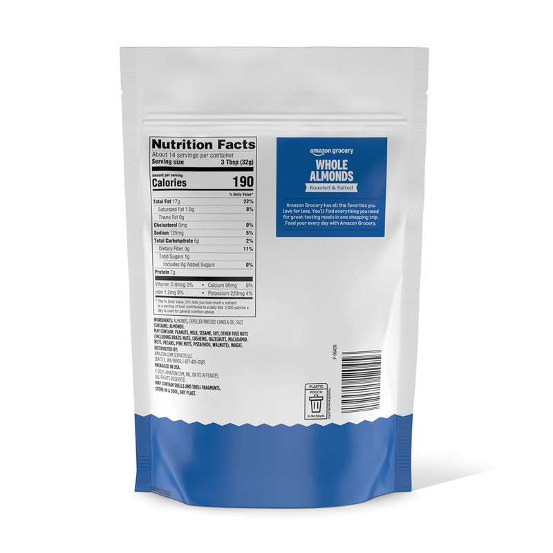 , Whole Almonds, Roasted & Salted, 16 Oz (Previously Happy Belly, Packaging May gallery