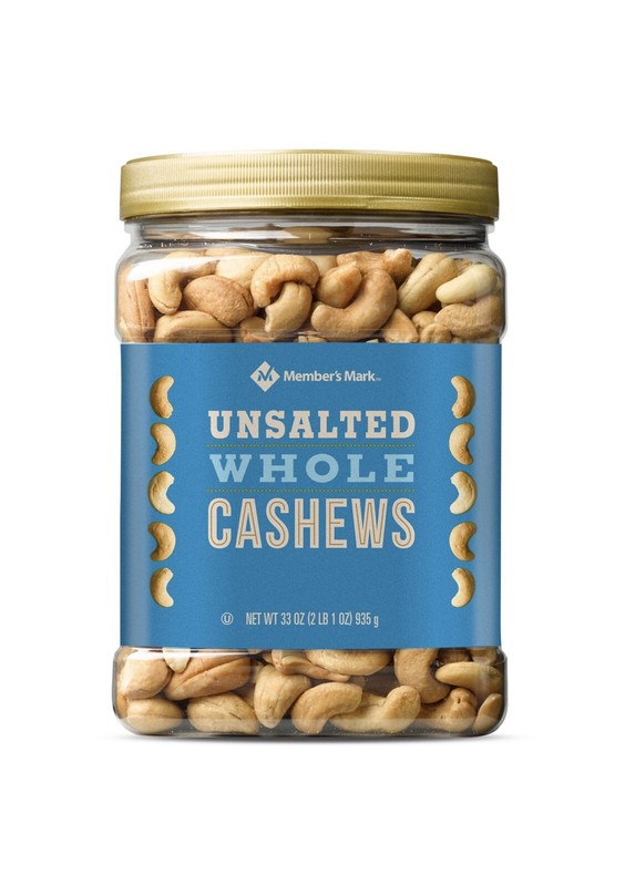 Member’s Mark Unsalted Whole Cashews (33 oz.) ~ 2 Packs