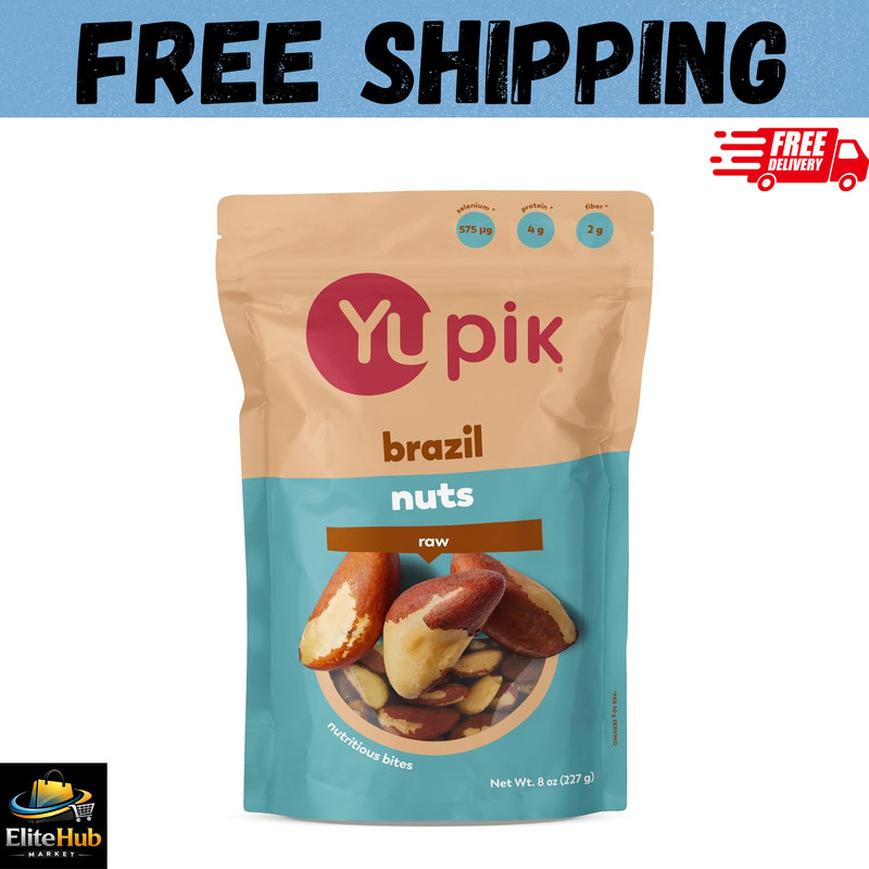 Raw Brazil Nuts, 8 Oz, Gluten-Free, Kosher, Shelled, Unsalted, Unroasted, Raw Nu