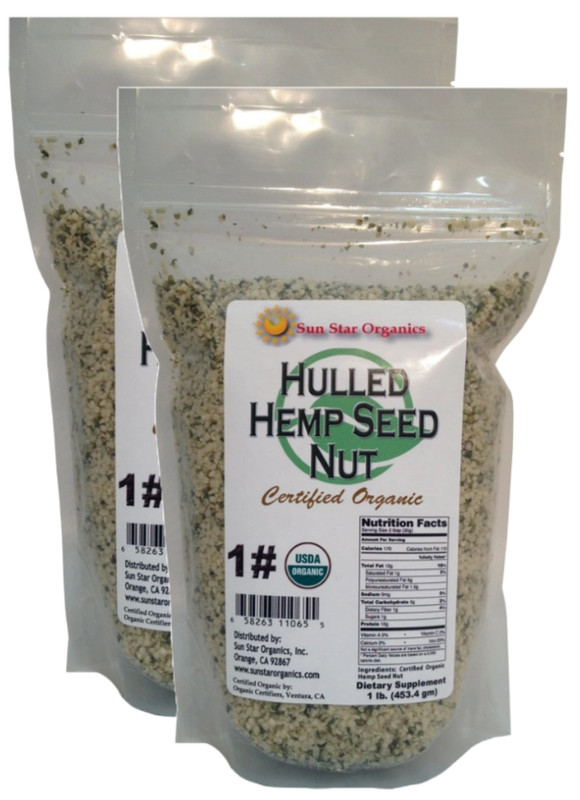 Hemp Seeds – 100% Certified Organic – Vegan – 16 oz (2 PACK)