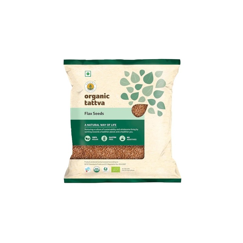 Organic Tattva Organic Flax Seeds No Artificial Additives Or Harmful 100G Pouch