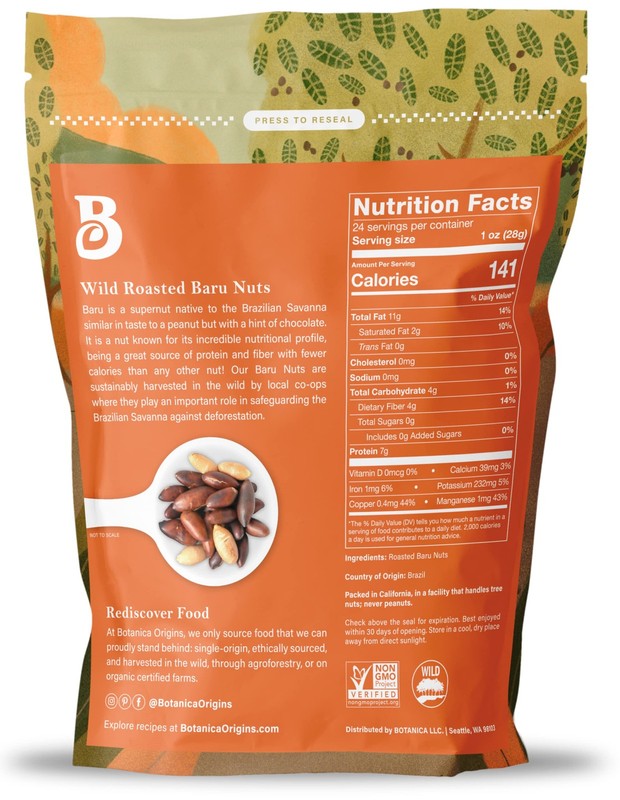 Botanica Baru Nuts, 24 oz | Roasted | Wild | Unsalted | Non-GMO | Vegan, Keto... gallery