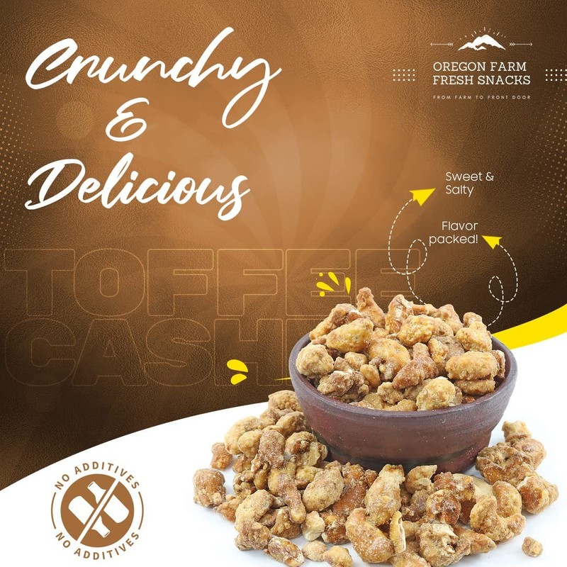 Oregon Farm Fresh Snacks Butter Toffee Cashews – Butter Toffee Coated Cashew ... gallery