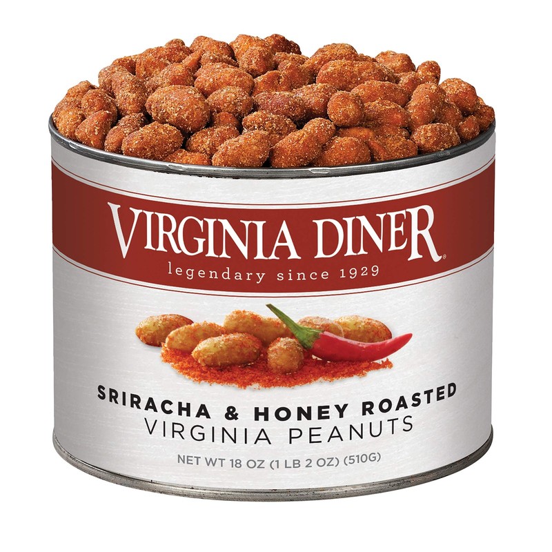 Virginia Diner Natural Virginia Honey Roasted & Siracha Xl Peanuts, Gourmet N...