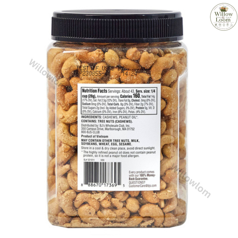 Wellsley Farms Whole Fancy Cashews Unsalted Roasted 42 oz 2.6 lb Jar Dec-08-2026 gallery