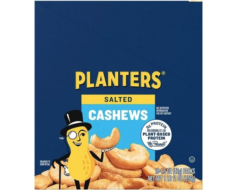 Planters Salted Cashews 1.5 oz Packs, 18 Count Snack Size