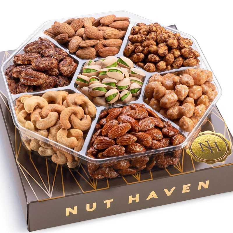 Holiday Christmas Nuts Gift Basket – Assortment of Sweet & Roasted Salted…