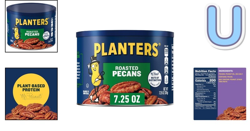 Crunchy Salted Roasted Pecans - 7.25 oz Canister, Perfect for Baking & Snacking gallery