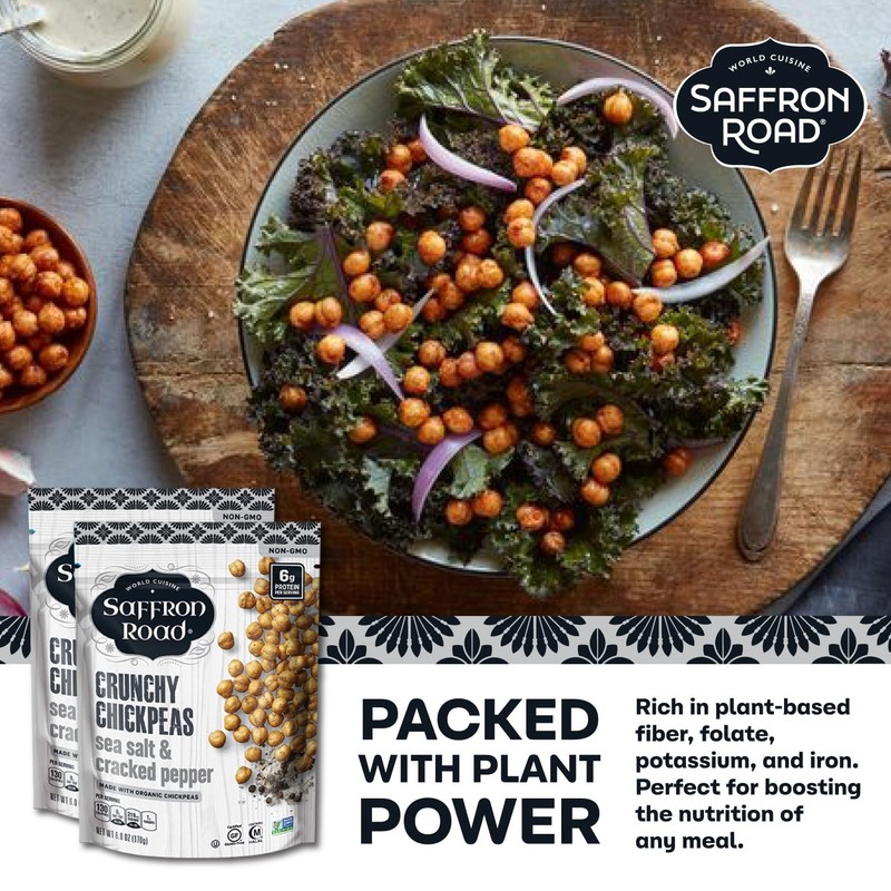 Saffron Road Sea Salt Cracked Pepper Crunchy Chickpeas 5.4 Ounce Pack Of 6 gallery