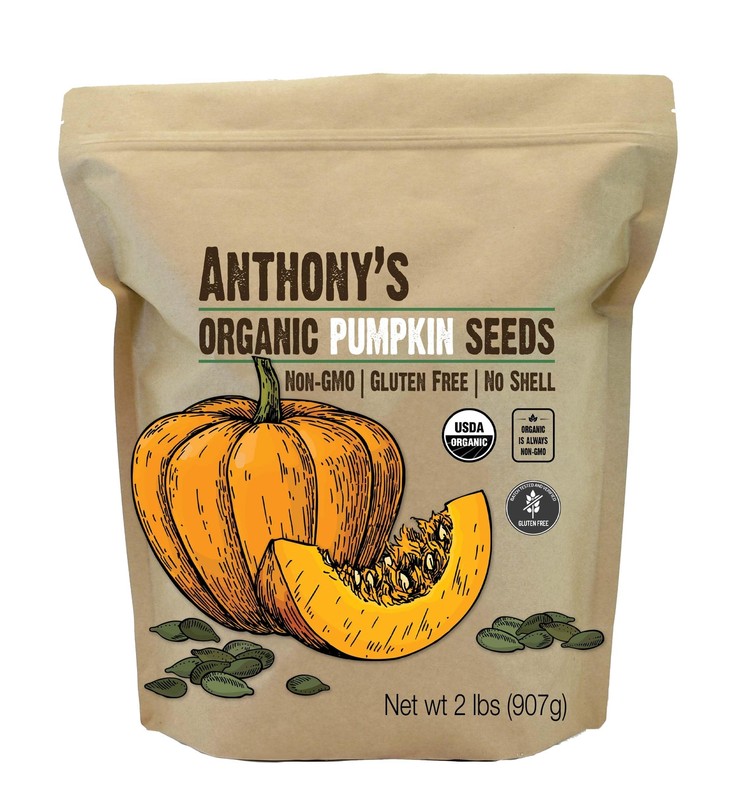 Organic Pumpkin Seeds 2 lb Gluten Free Non GMO No Shell Unsalted Keto