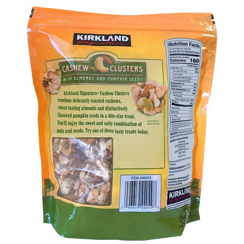 Kirkland Signature Cashew Clusters with Almonds & Pumpkin Seeds 32Oz EXP 10/2028 gallery
