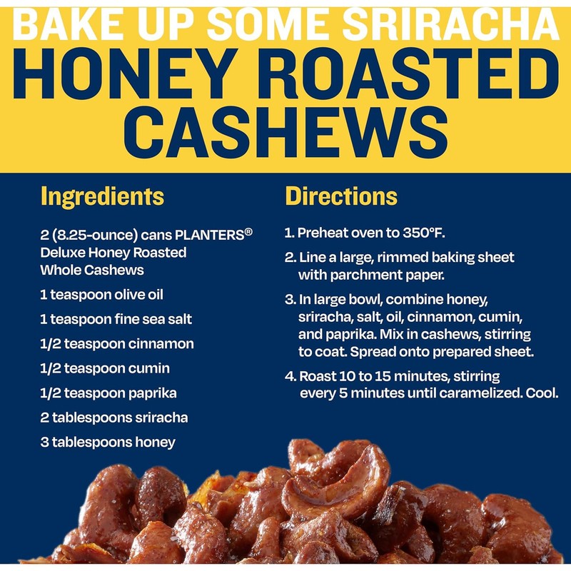 Planters 8.25Oz Deluxe Honey Roasted Cashews Sweet And Salty Snack gallery